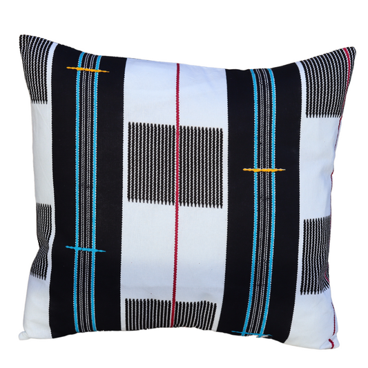 White Kente cushion