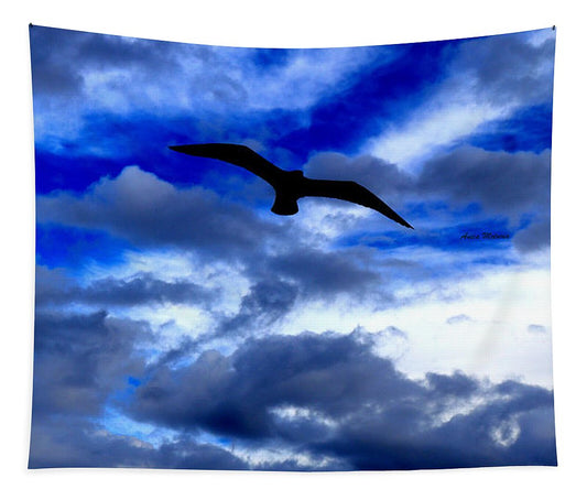 Flying In The Blue - Tapestry - Customizable