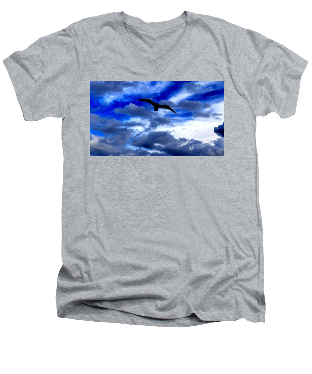 Flying In The Blue - Men's V-Neck T-Shirt - Customizable