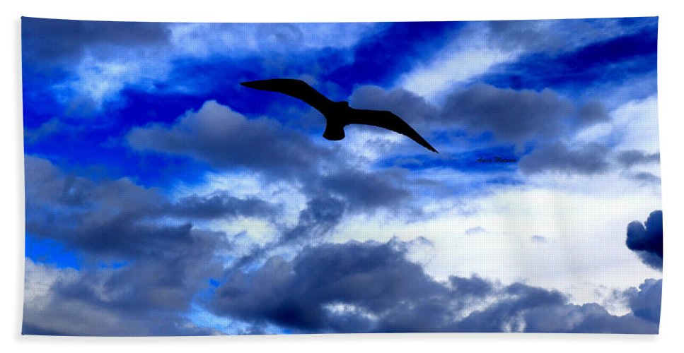 Flying In The Blue - Beach Towel - Customizable