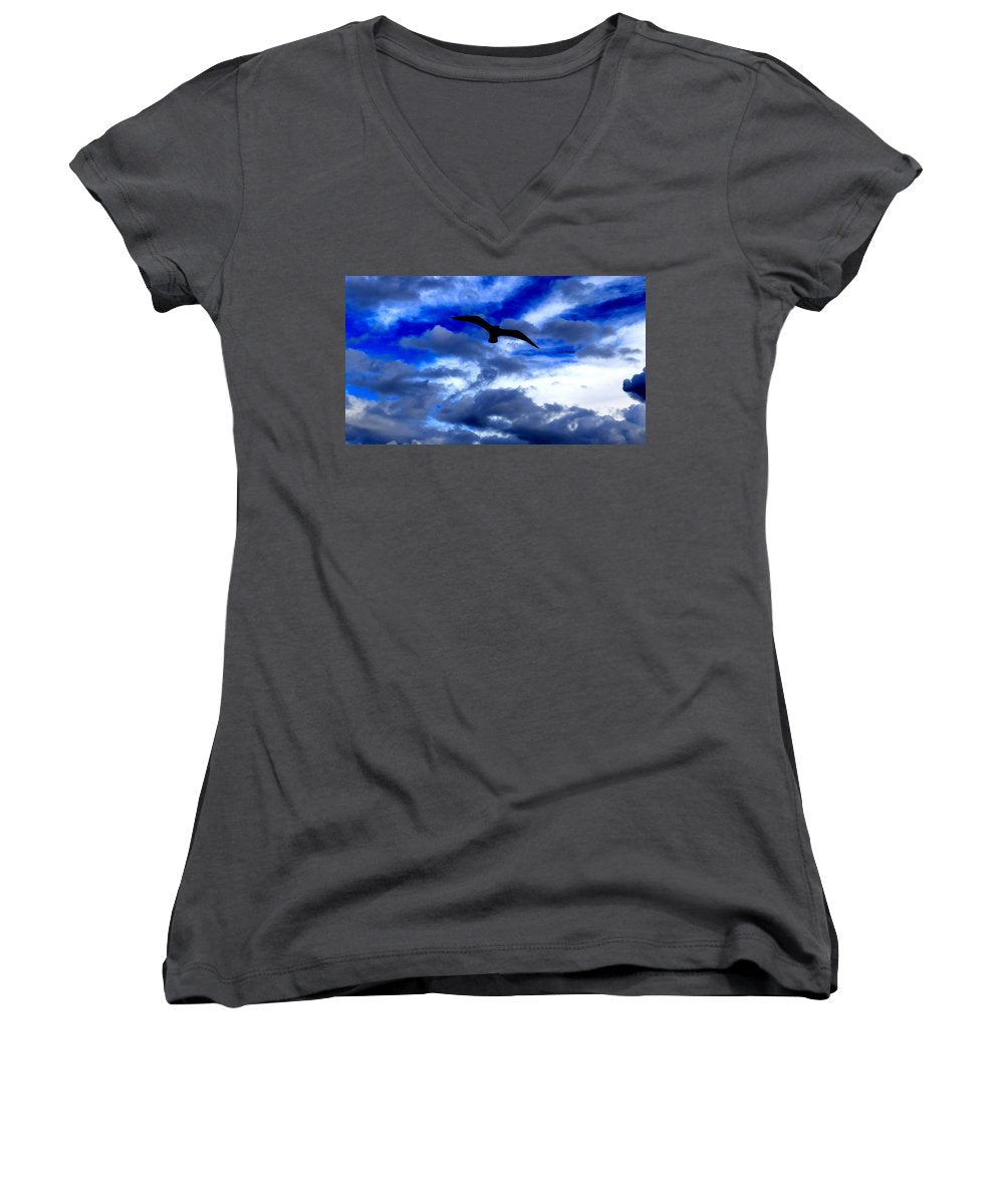 Flying In The Blue - Women's V-Neck - Customizable