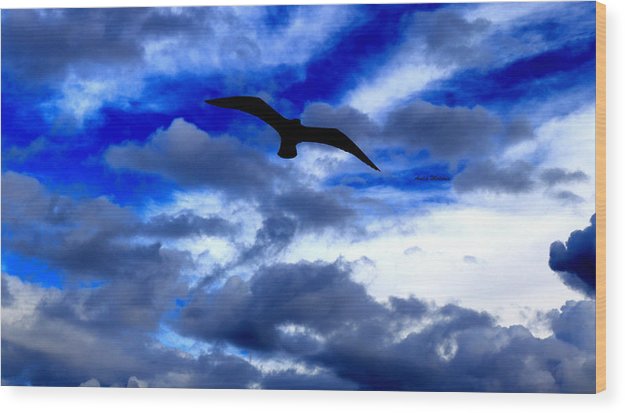 Flying In The Blue - Wood Print - Customizable