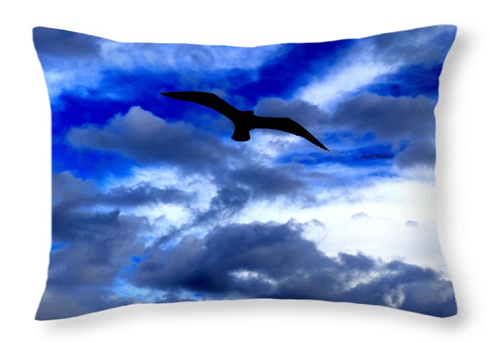 Flying In The Blue - Throw Pillow - Customizable