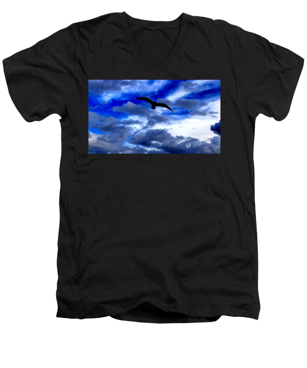 Flying In The Blue - Men's V-Neck T-Shirt - Customizable