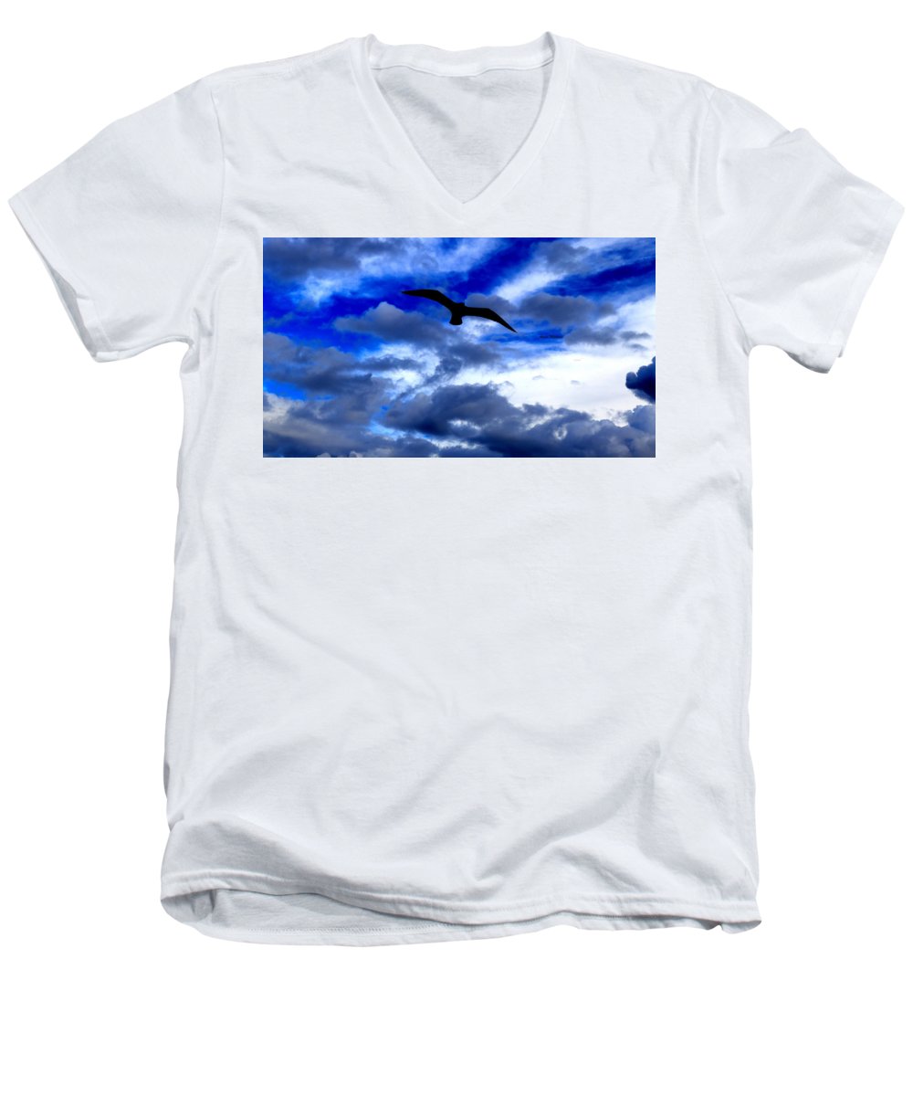 Flying In The Blue - Men's V-Neck T-Shirt - Customizable