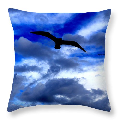 Flying In The Blue - Throw Pillow - Customizable