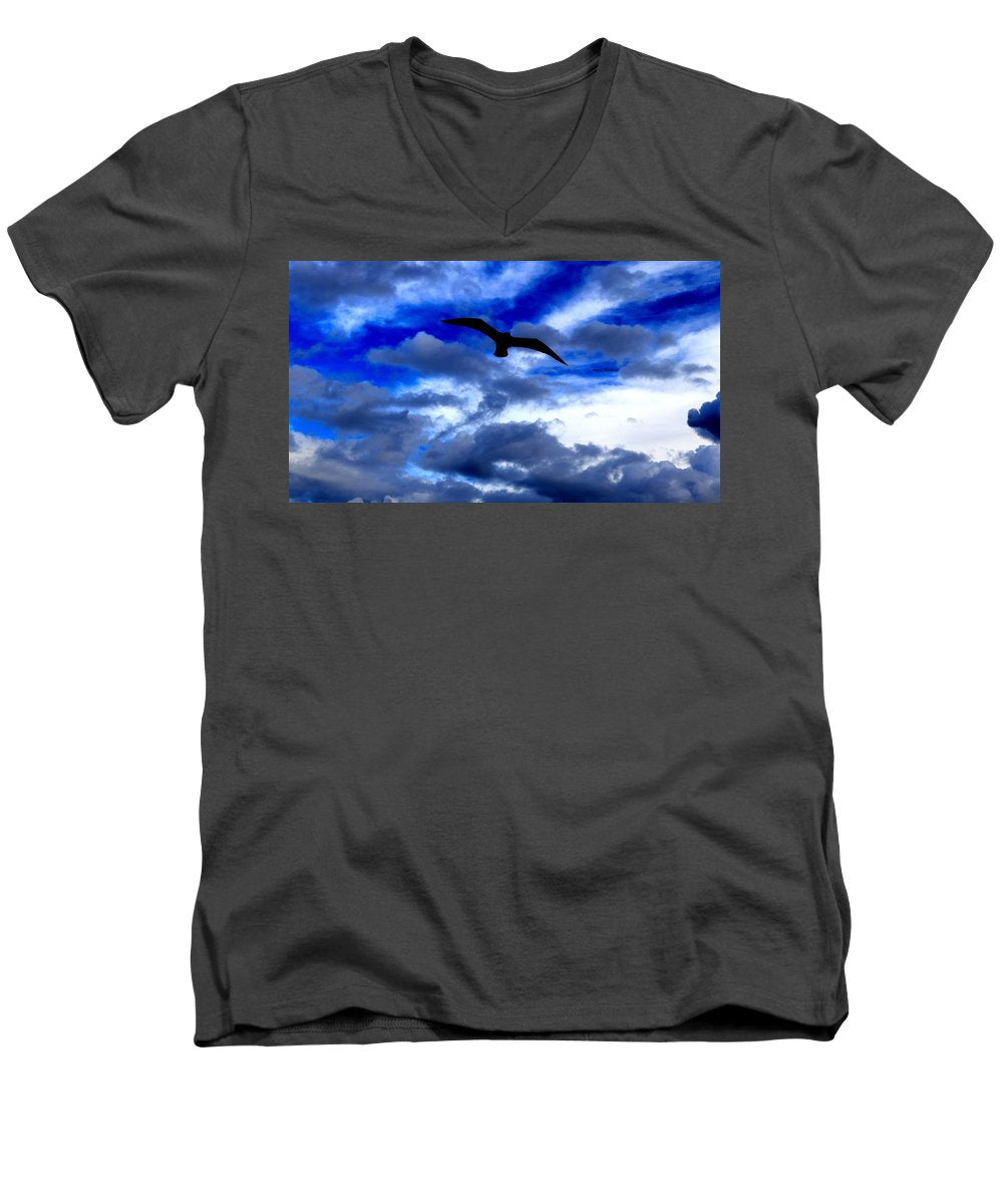 Flying In The Blue - Men's V-Neck T-Shirt - Customizable