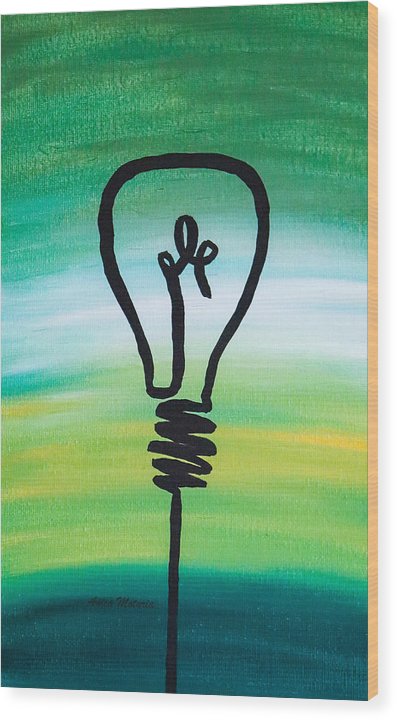 Light Bulb - Wood Print - Customizable