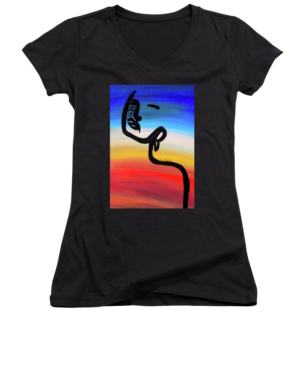 Line Art Beauty - Women's V-Neck - Customizable