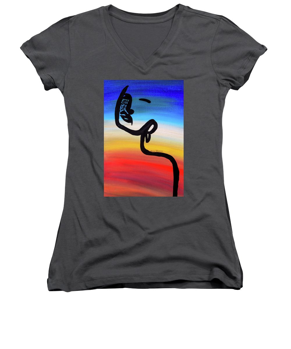 Line Art Beauty - Women's V-Neck - Customizable