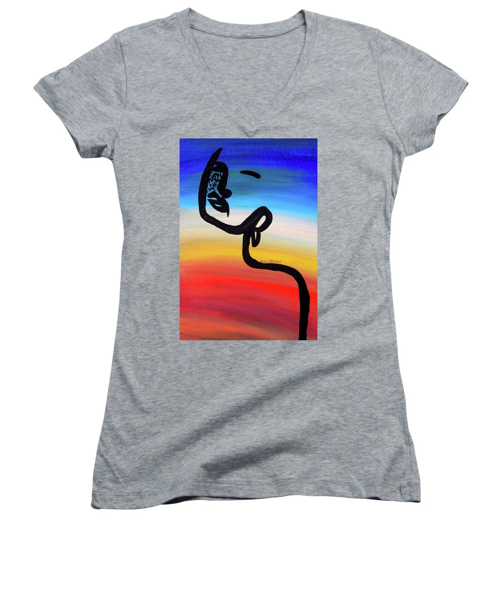 Line Art Beauty - Women's V-Neck - Customizable