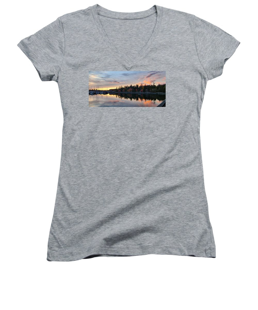 Vancouver Sunset - Women's V-Neck - Customizable