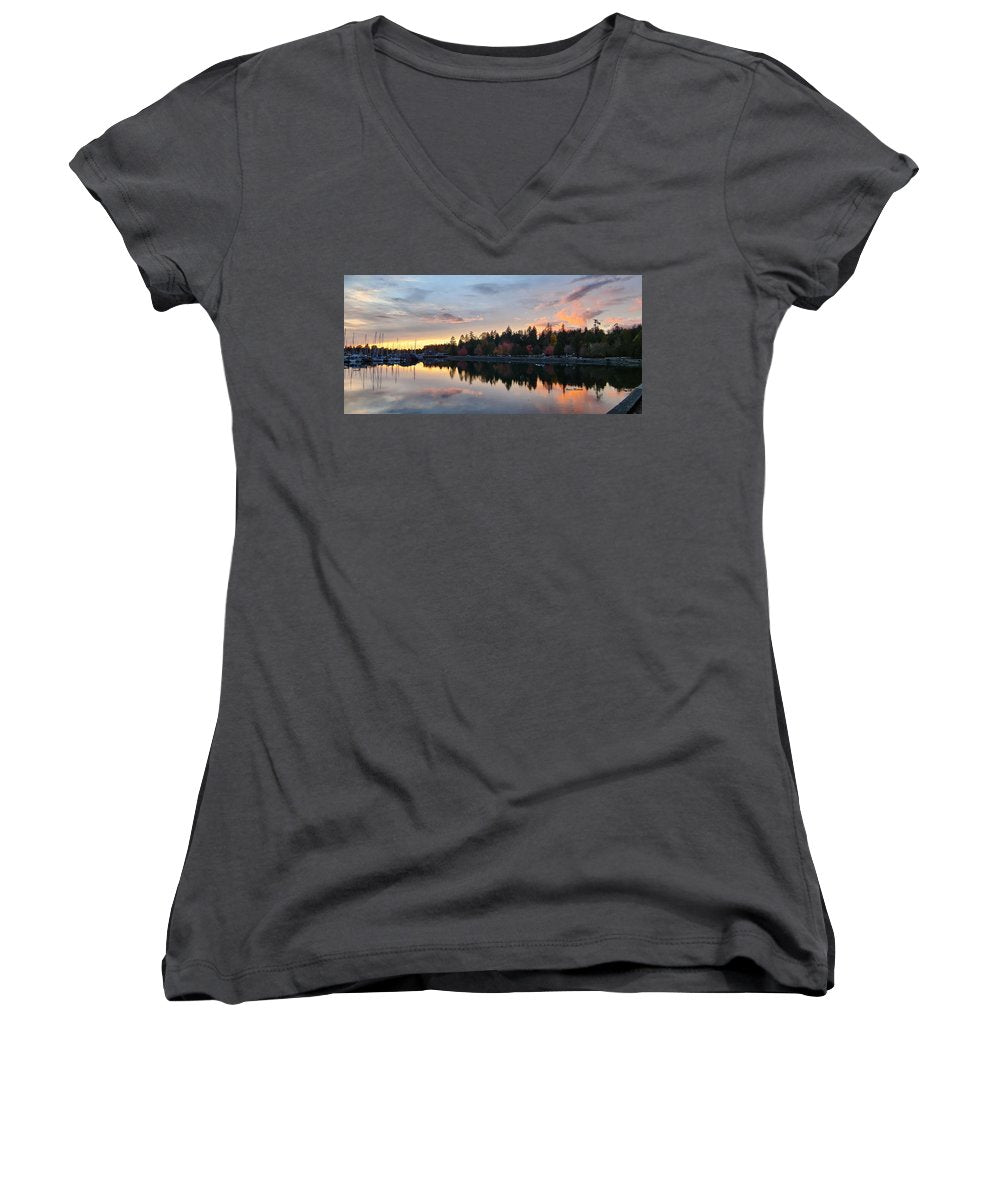 Vancouver Sunset - Women's V-Neck - Customizable