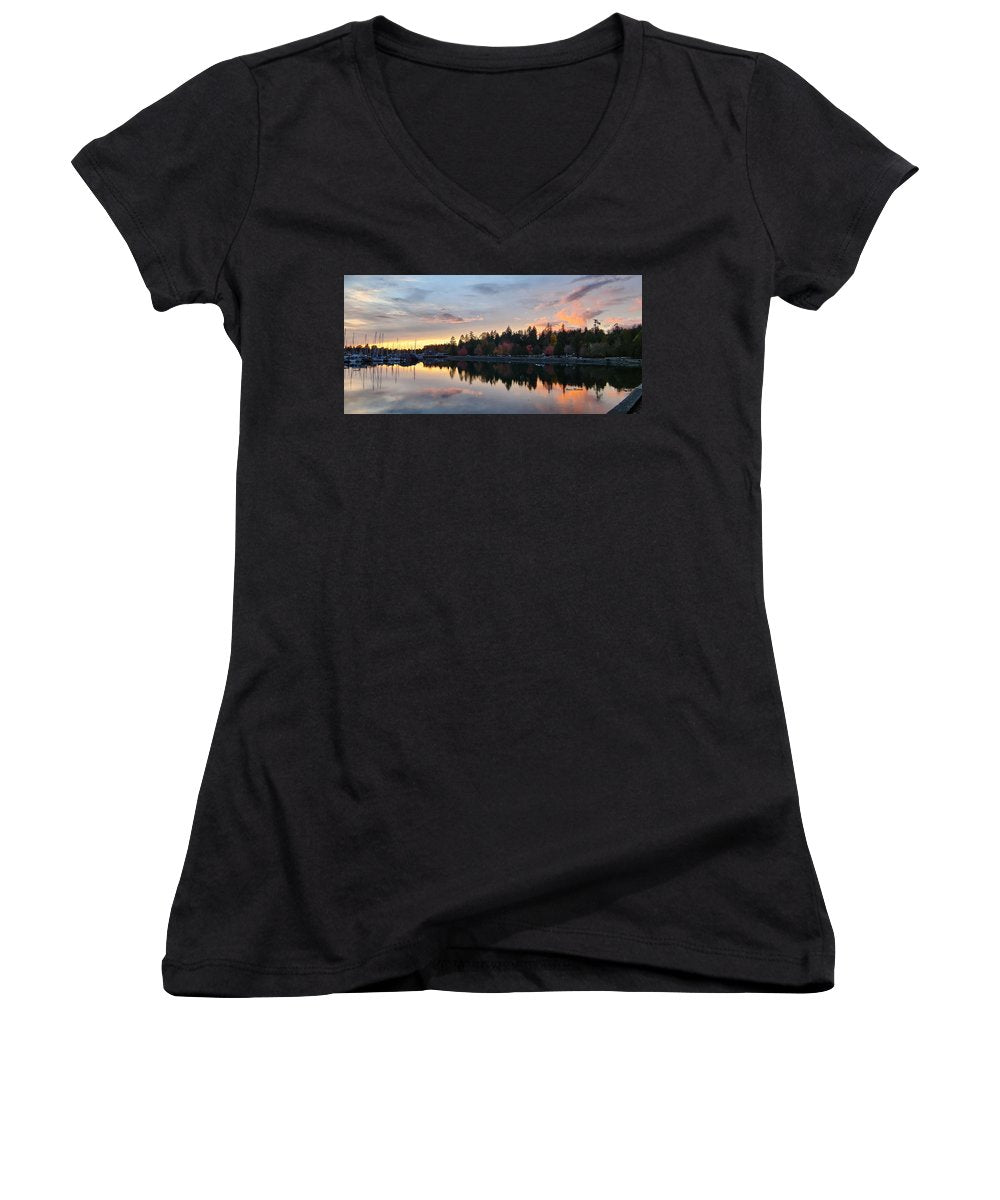 Vancouver Sunset - Women's V-Neck - Customizable