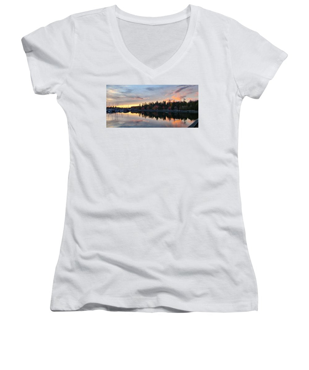 Vancouver Sunset - Women's V-Neck - Customizable